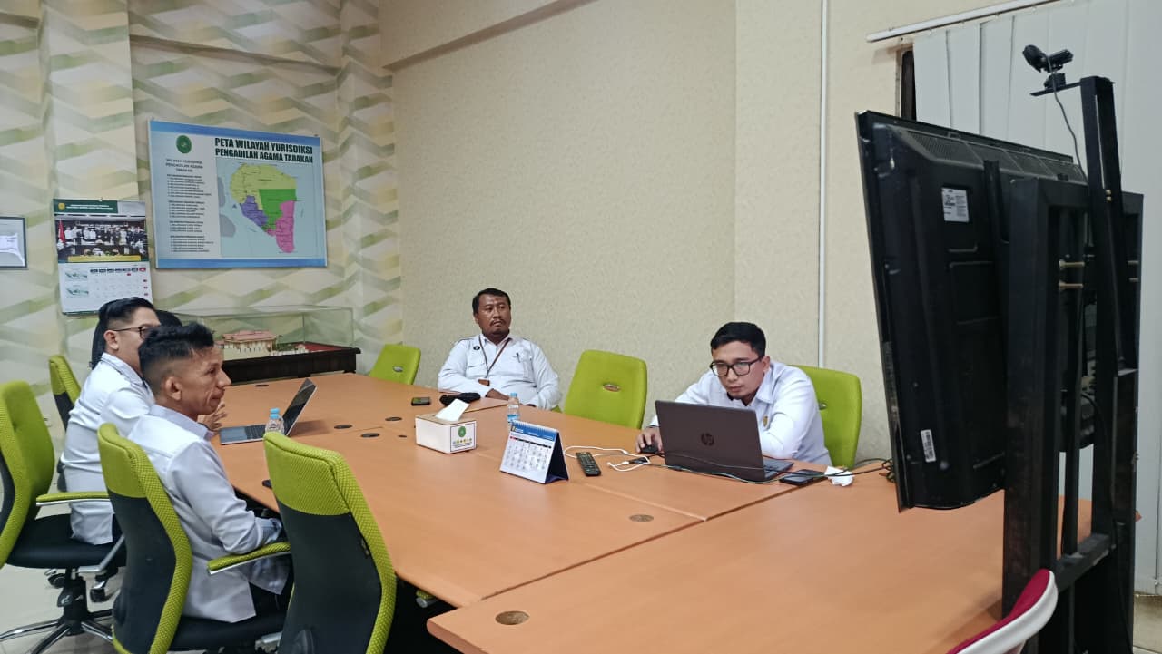 Presentasi Inovasi PERMATA (Pelayanan Responsif Mandiri Terintegrasi) kepada Pengadilan Tinggi Agama Kalimantan Utara (PTA Kaltara) secara daring melalui media Zoom